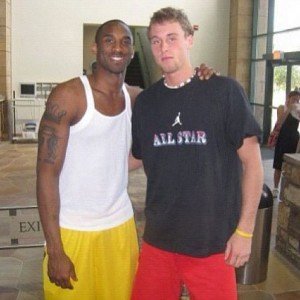 Adam Folker with Kobe Bryant