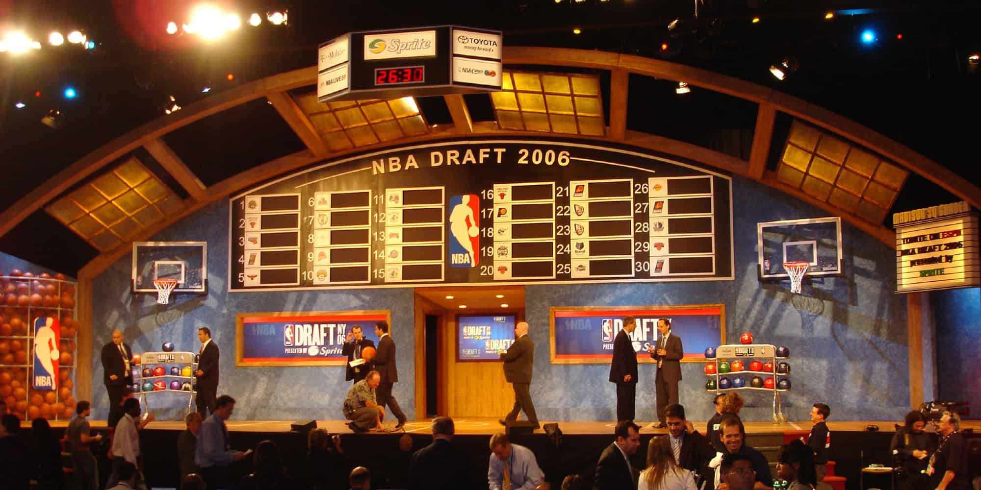 an nba draft lottery taking place